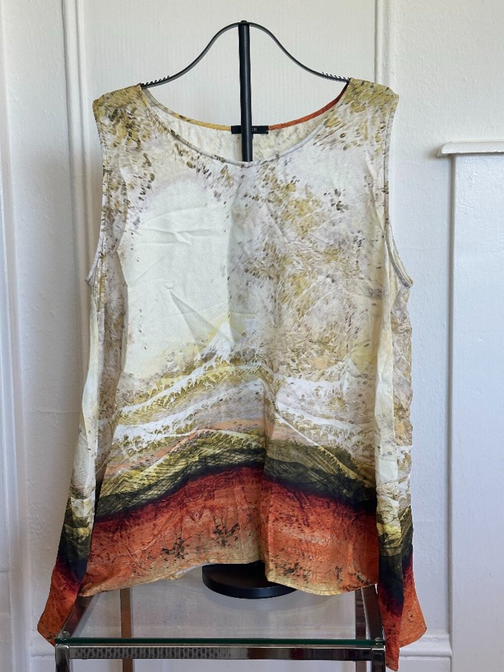 Dressori 100% Silk Trapeze Tank | Flowing Lagenlook Top | 3X | NWT $155